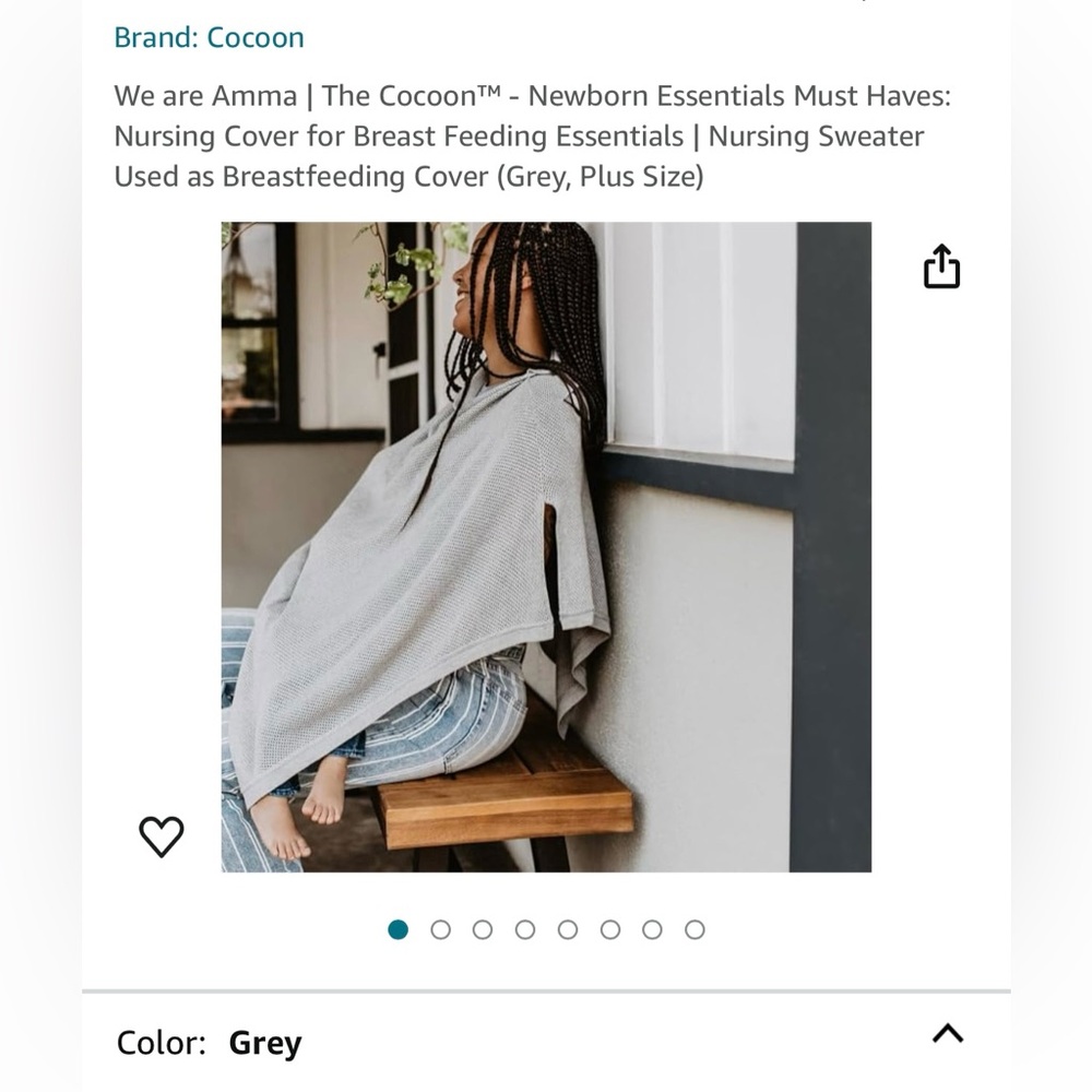 Cocoon nursing cover in grey